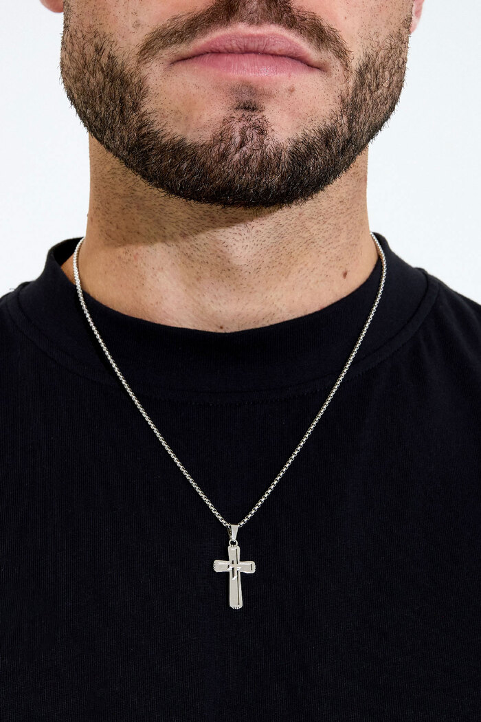 Men's cross necklace - silver Picture4